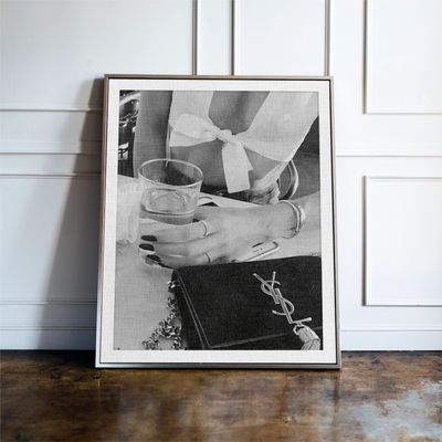 Iconic Elegance in Black & Silver Print