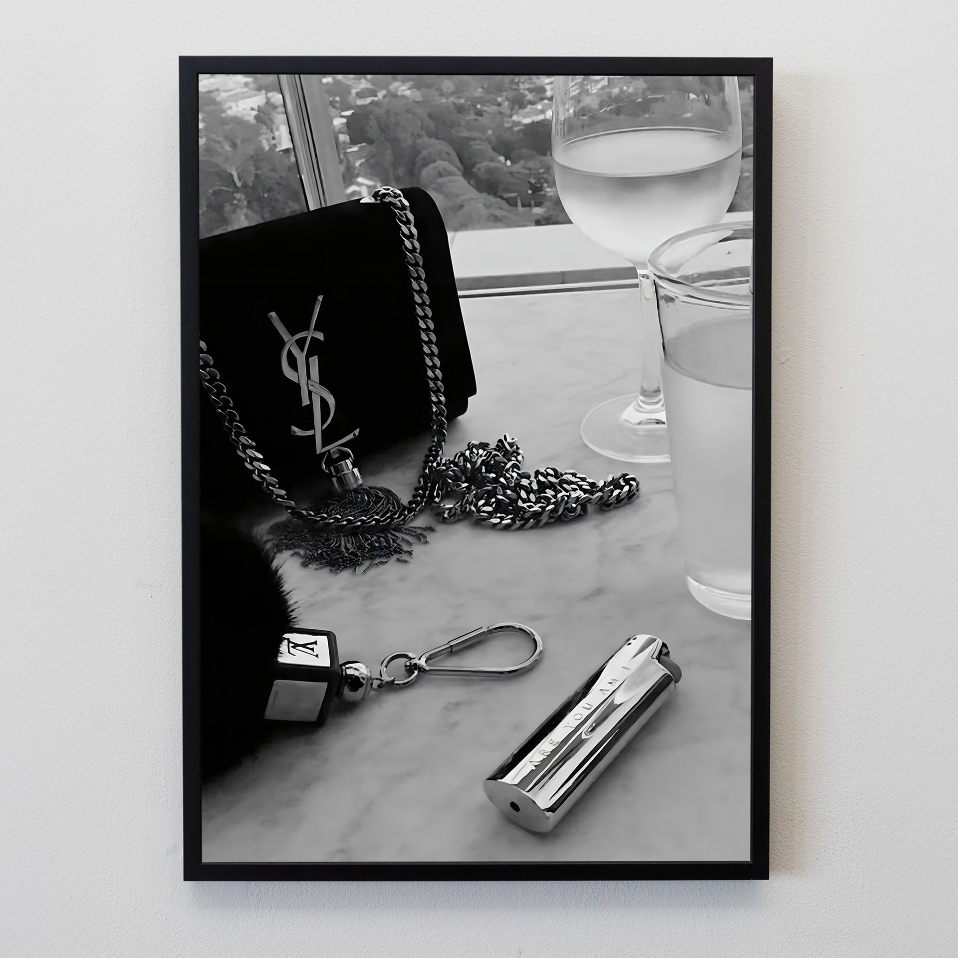 Iconic Elegance in Black & Silver Print