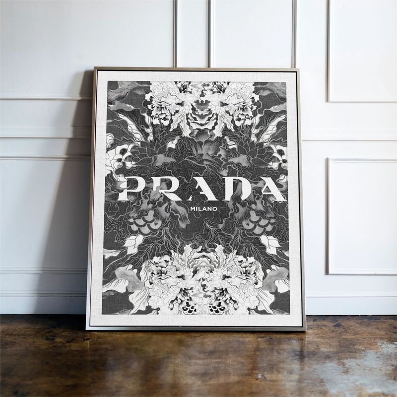 Luxury Floral Black & White Print