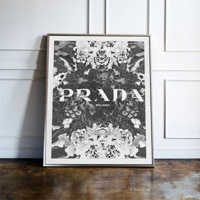 Luxury Floral Black & White Print