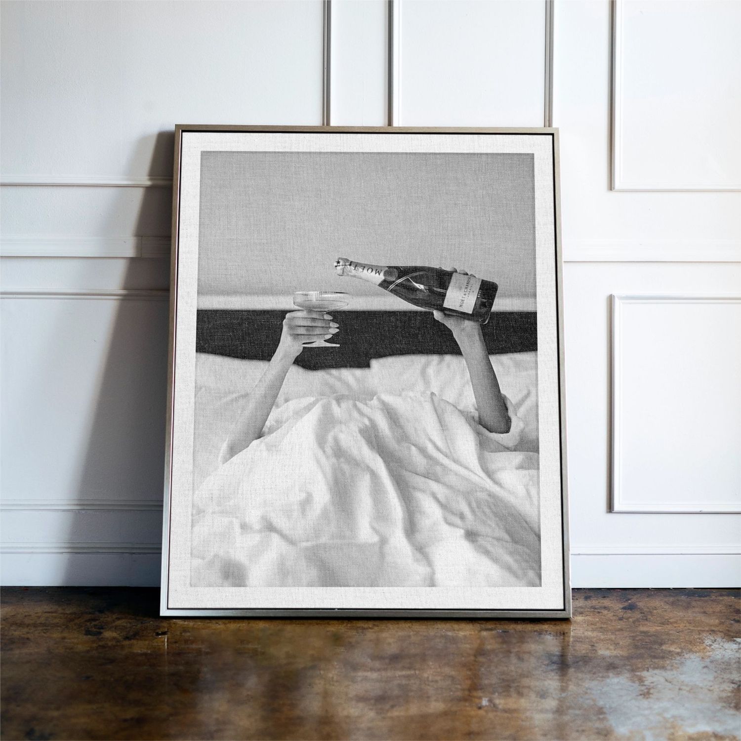Champagne in Bed Print
