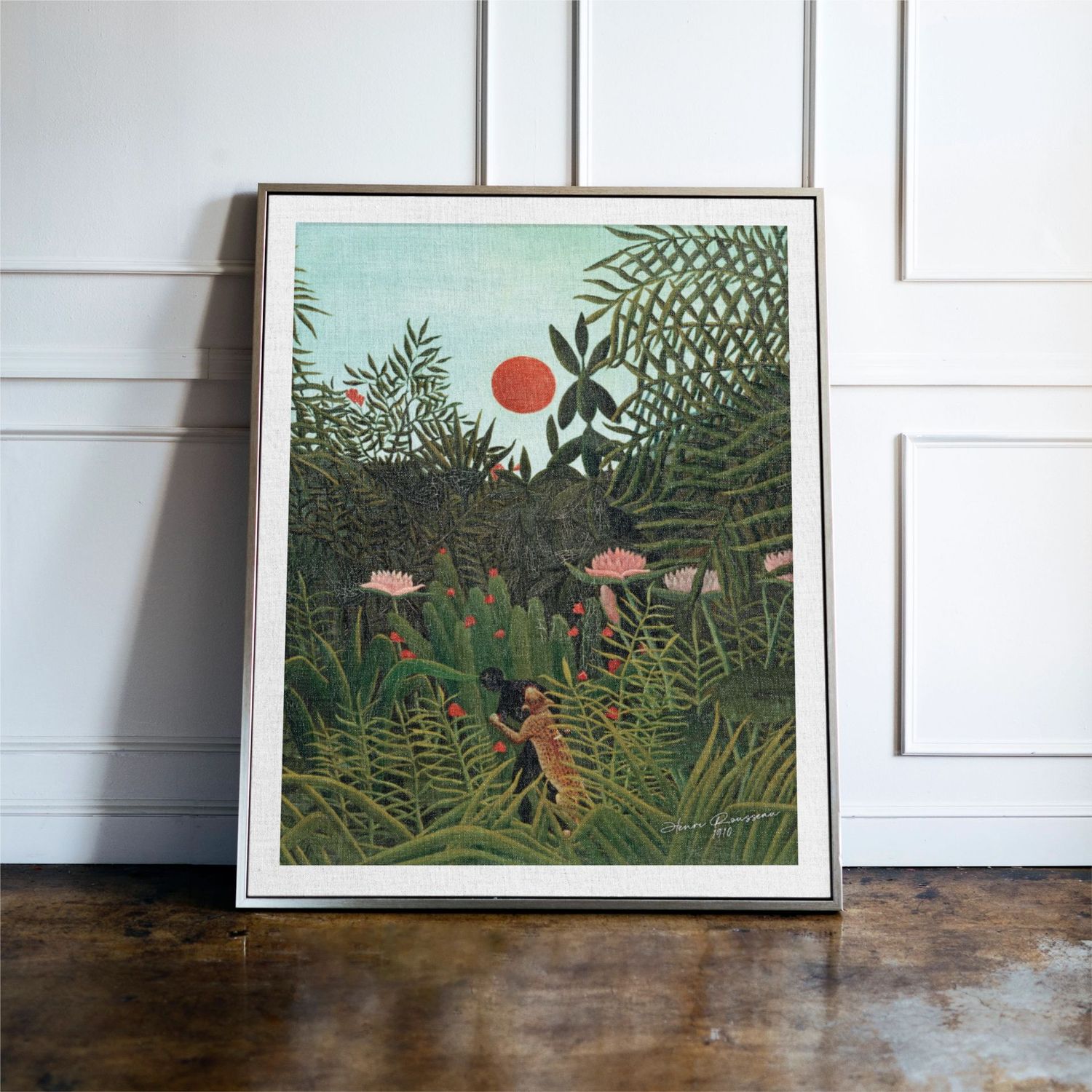 Virgin Forest With Sunset - Henri Rousseau