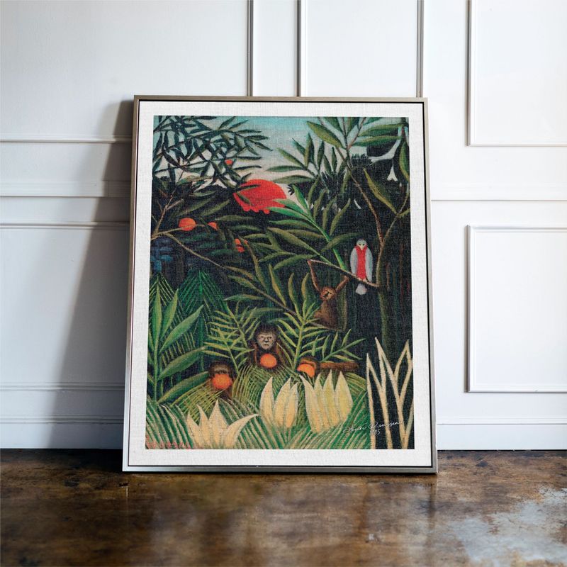 Monkeys and Parrot in the Virgin Forest - Henri Rousseau
