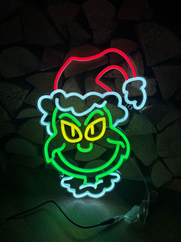 Grinch Face LED Neon Sign