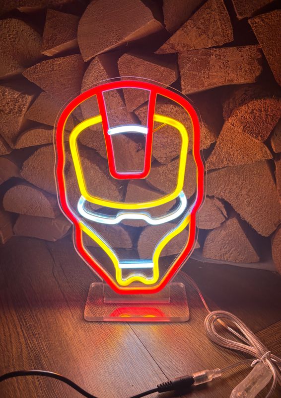 Superhero Mask LED Neon Sign (with Stand)