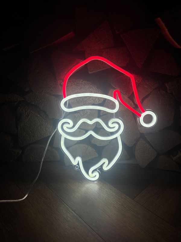 Santa Face LED Neon Sign
