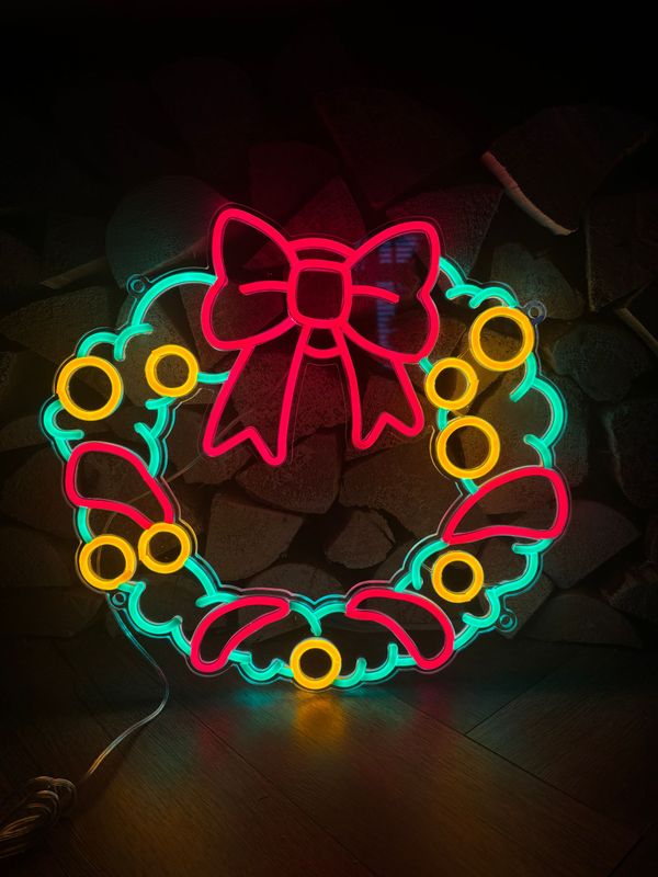 Christmas Wreath LED Neon Sign