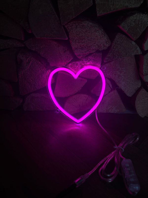 Hot Pink Heart LED Neon Sign