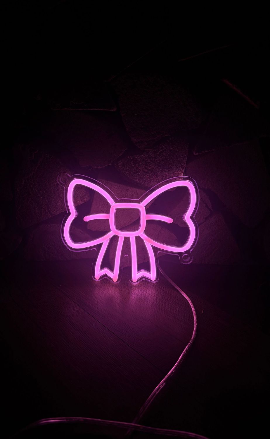 Light Pink Bow LED Neon Sign