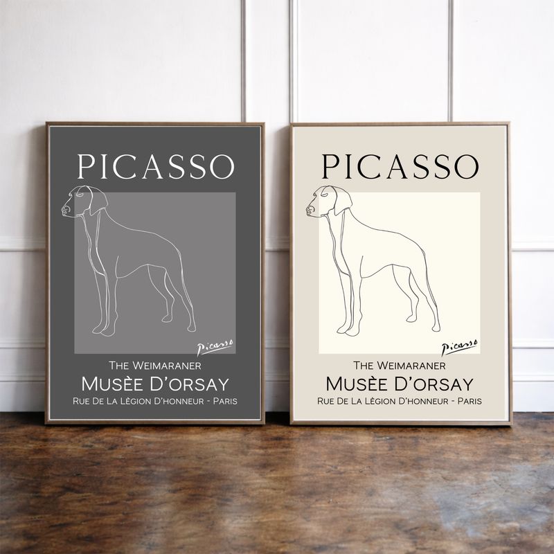 The Weimaraner  Print - Pablo Picasso Style
