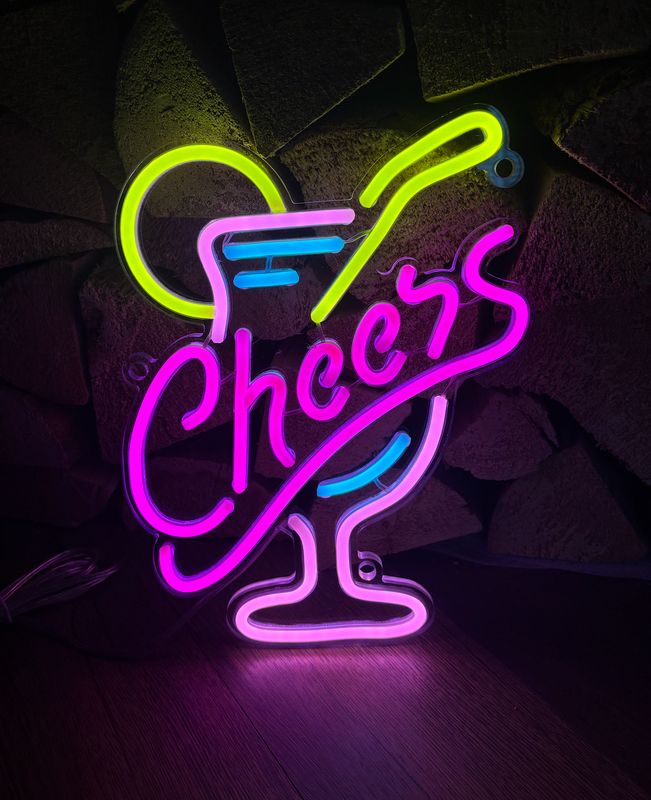 Cocktail Cheers LED Neon Sign