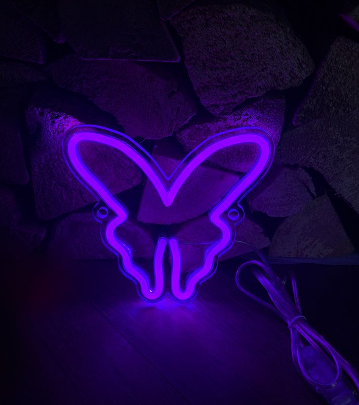 Purple Butterfly LED Neon Sign