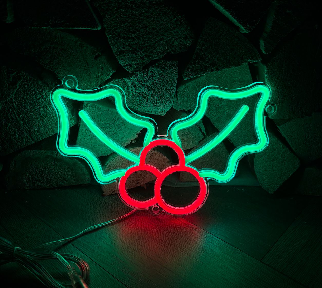 Holly Berries LED Neon Sign