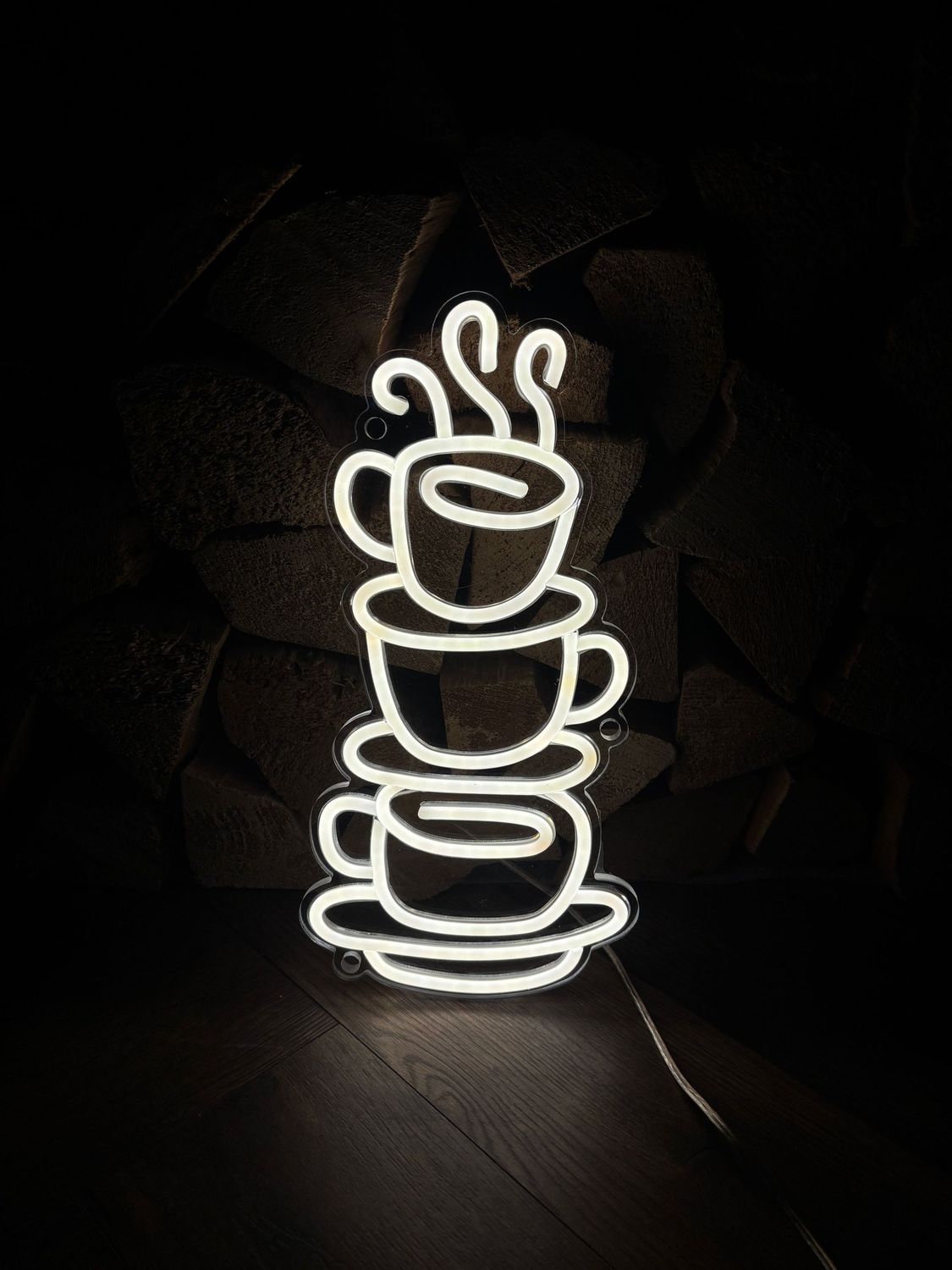 Coffee Cup Stack LED Neon Sign