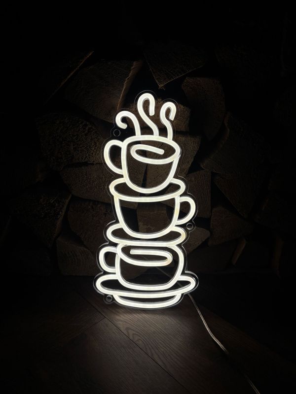 Coffee Cup Stack LED Neon Sign