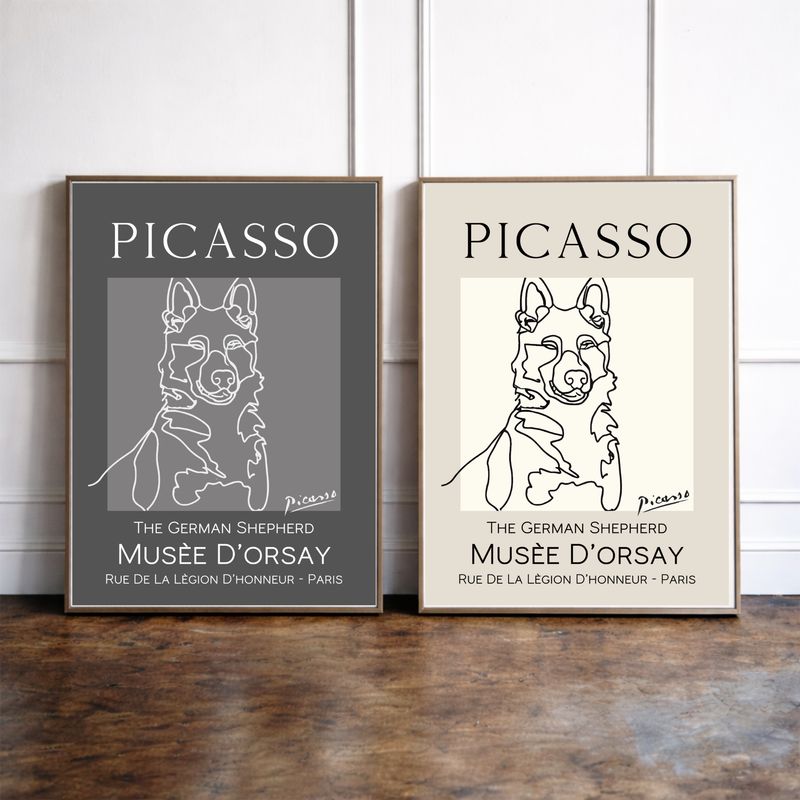 The German Shepherd Print - Pablo Picasso Style