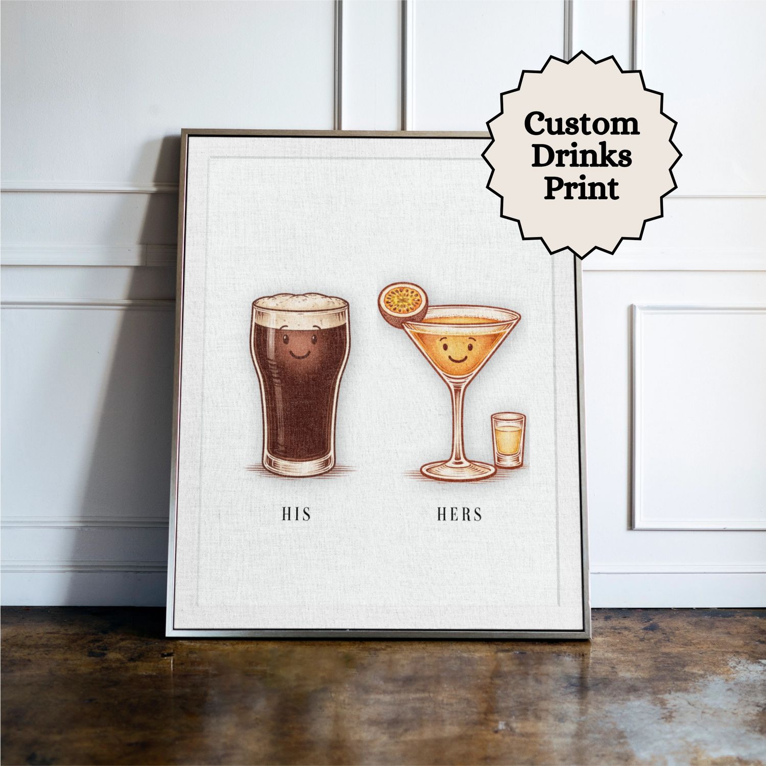 Personalised Couple 'His & Hers' Print Personalised Couple 'His & Hers' Print