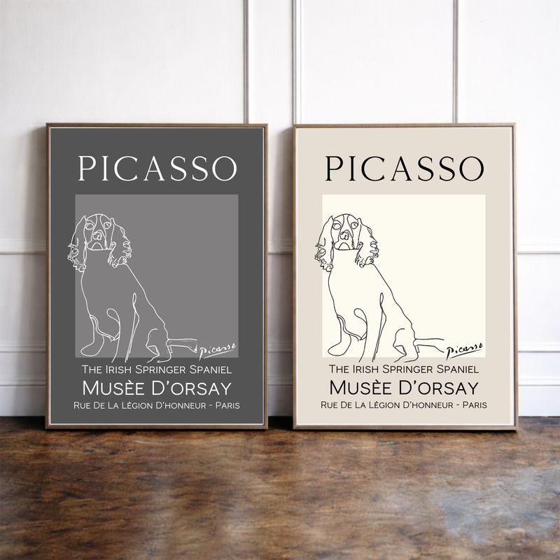 The Irish Springer Spaniel Print - Pablo Picasso Style