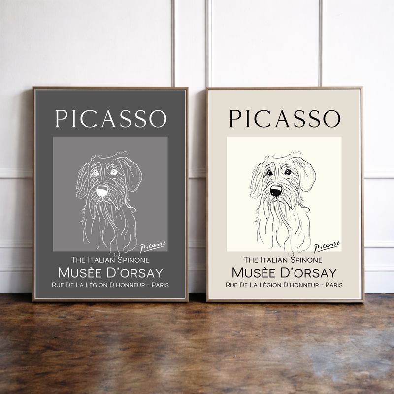 The Italian Spinone Print - Pablo Picasso Style