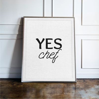 Yes Chef - Kitchen Typography Print Yes Chef - Kitchen Typography Print