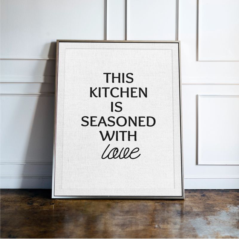 This Kitchen Is Seasoned With Love - Kitchen Typography Print