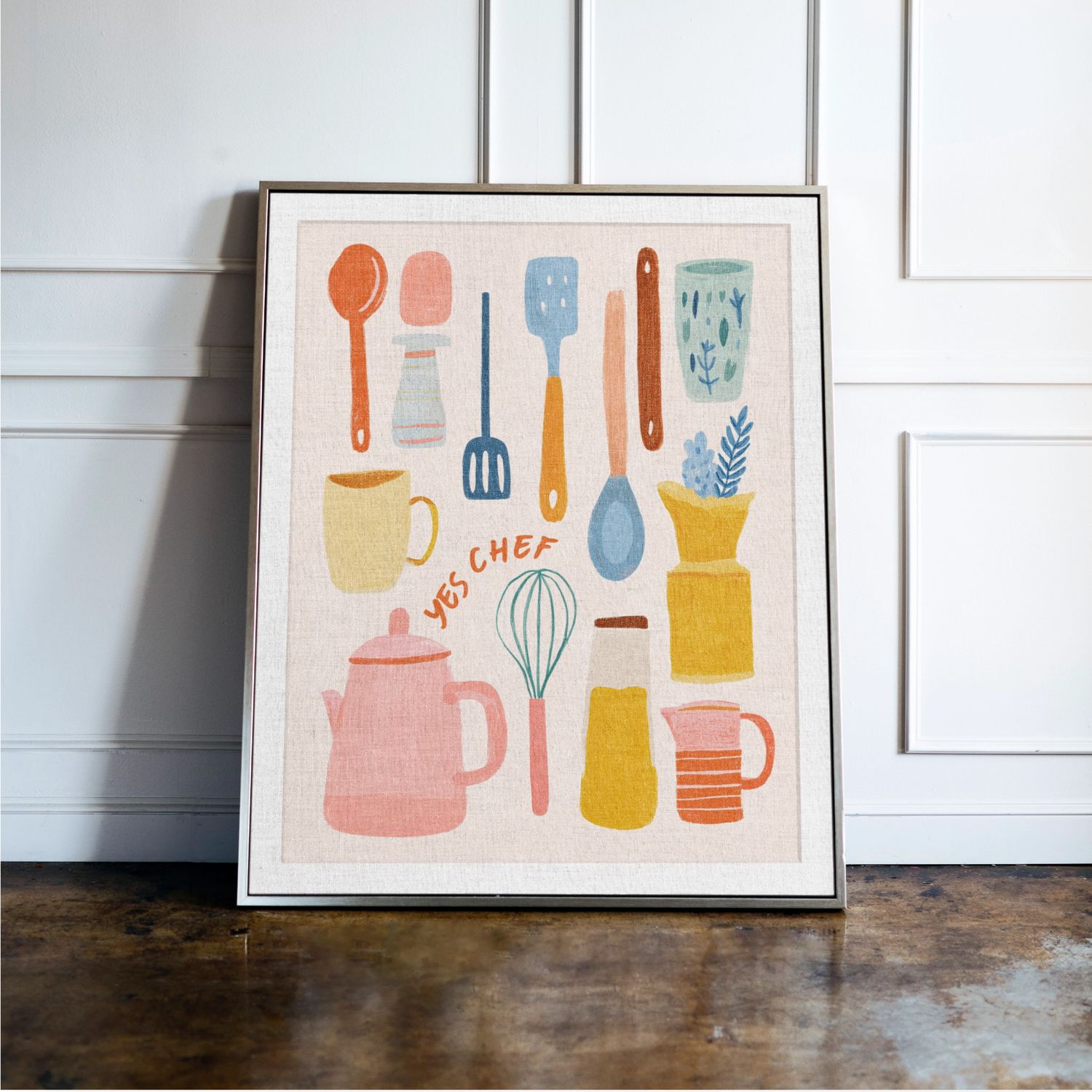 Yes Chef Kitchen Utensils Print