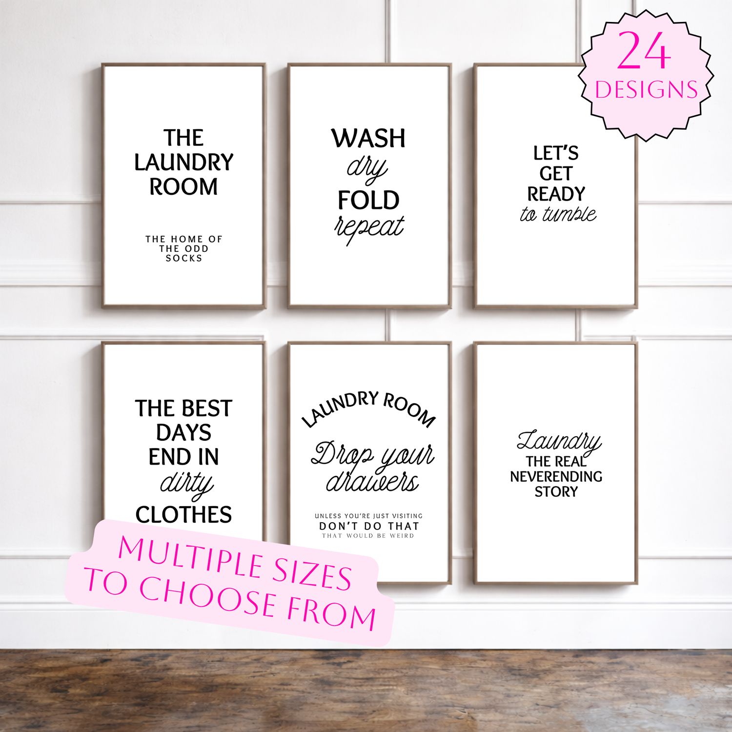 Laundry Room Typography Print - 24 Designs to choose from