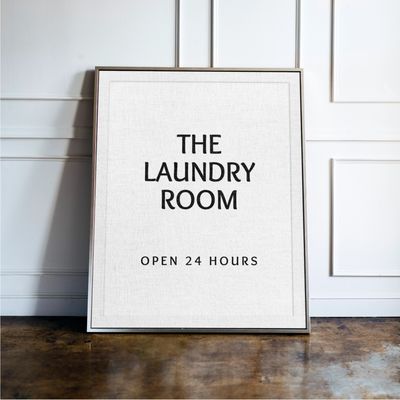 The Laundry Room Open 24 Hours - Laundry Room Typography Print The Laundry Room Open 24 Hours - Laundry Room Typography Print