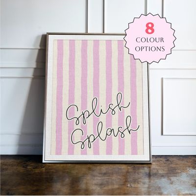 Splish Splash Striped Bathroom Print Splish Splash Striped Bathroom Print