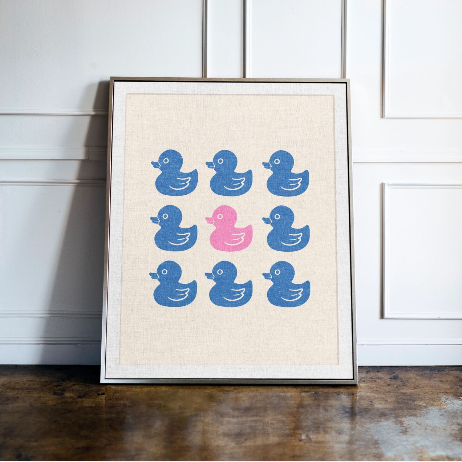 Blue and Pink Rubber Duck Print Blue and Pink Rubber Duck Print