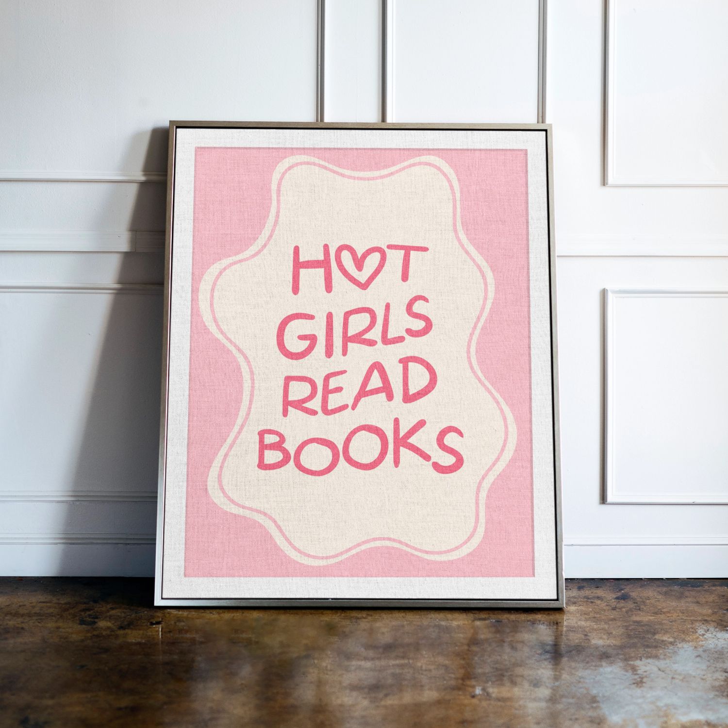 Hot Girls Read Books, Pink Bookish Wall Art Hot Girls Read Books, Pink Bookish Wall Art