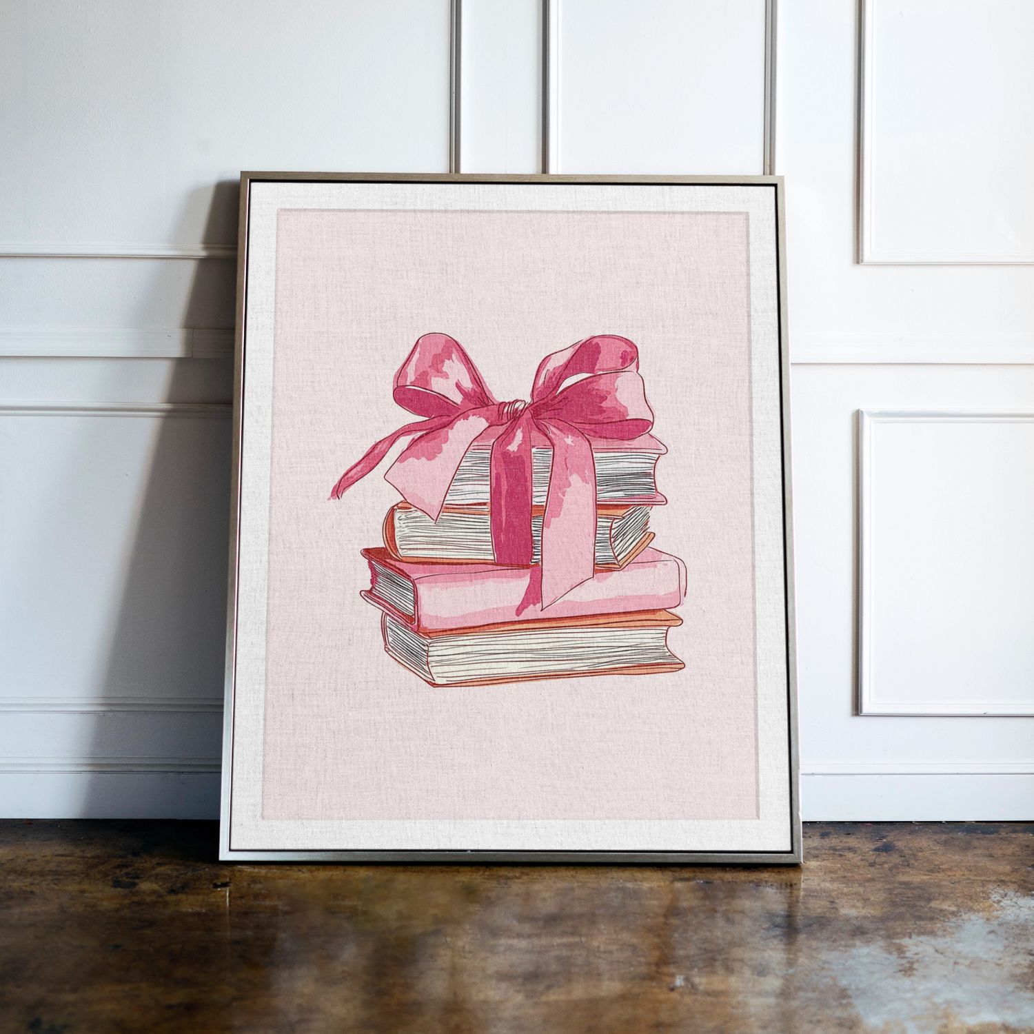 Pink Book Stack Print
