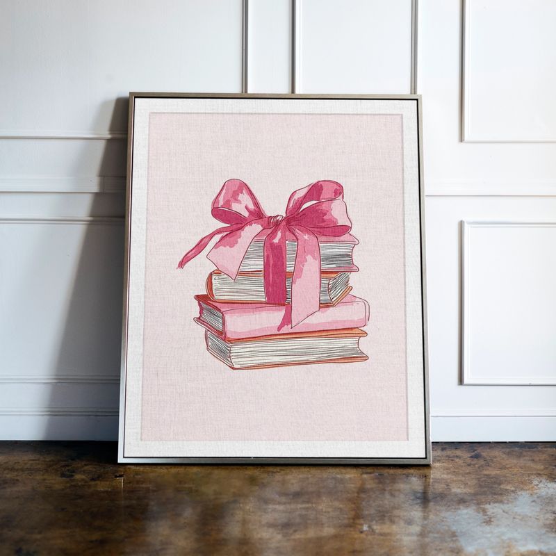 Pink Book Stack Print