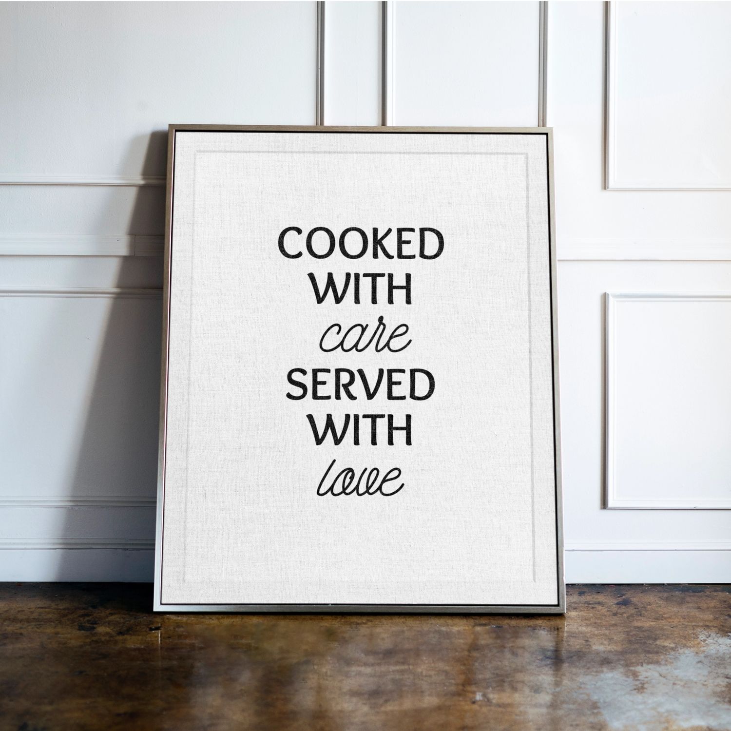 Cooked With Care, Served With Love - Kitchen Typography Print Cooked With Care, Served With Love - Kitchen Typography Print
