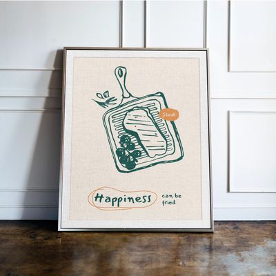 Steak Print, Happiness Can Be Fried Steak Print, Happiness Can Be Fried