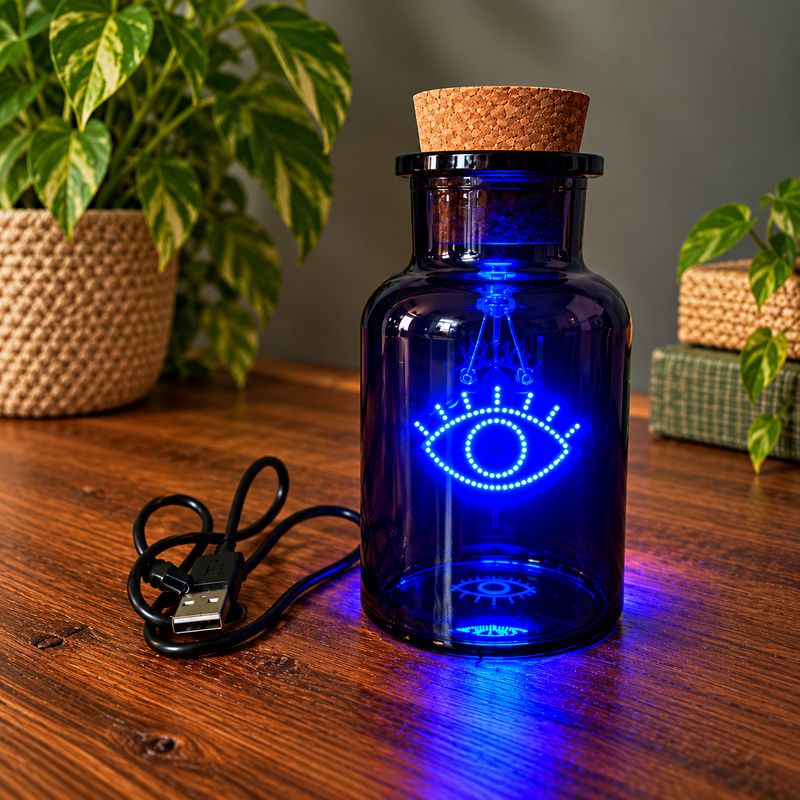 Blue Eye LED Neon Glass Bottle Light