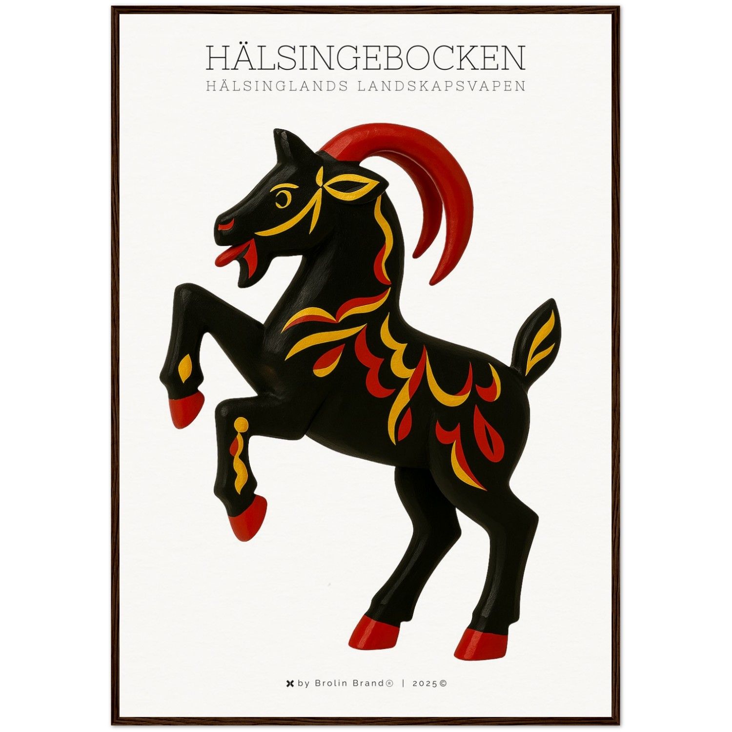 Hälsingebocken poster (färgad)