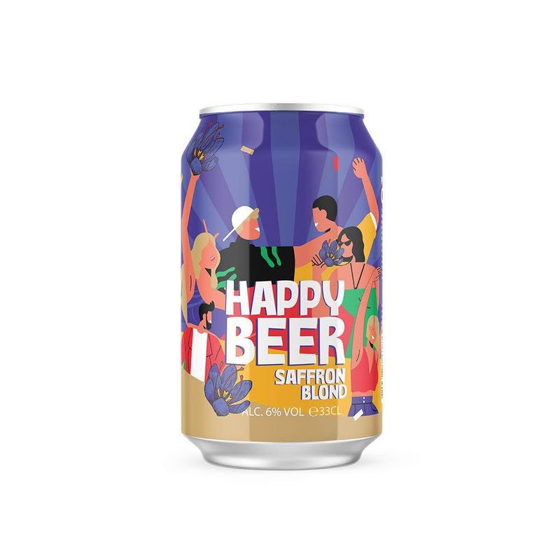 Cyrus HappyBeer 6% blond saffron beer tray of 12 cans