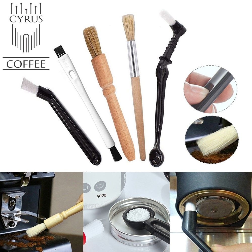 CyrusCoffee - set of 5 brushes for coffee machine and grinder - barista tools