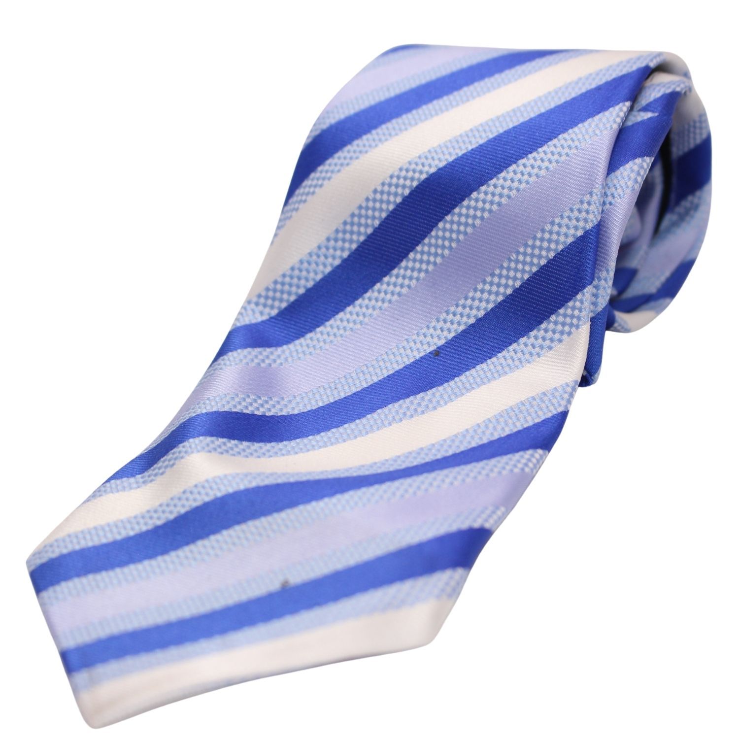 Sky Blue Multi-Colored Stripes with Adjustable Zipper Necktie