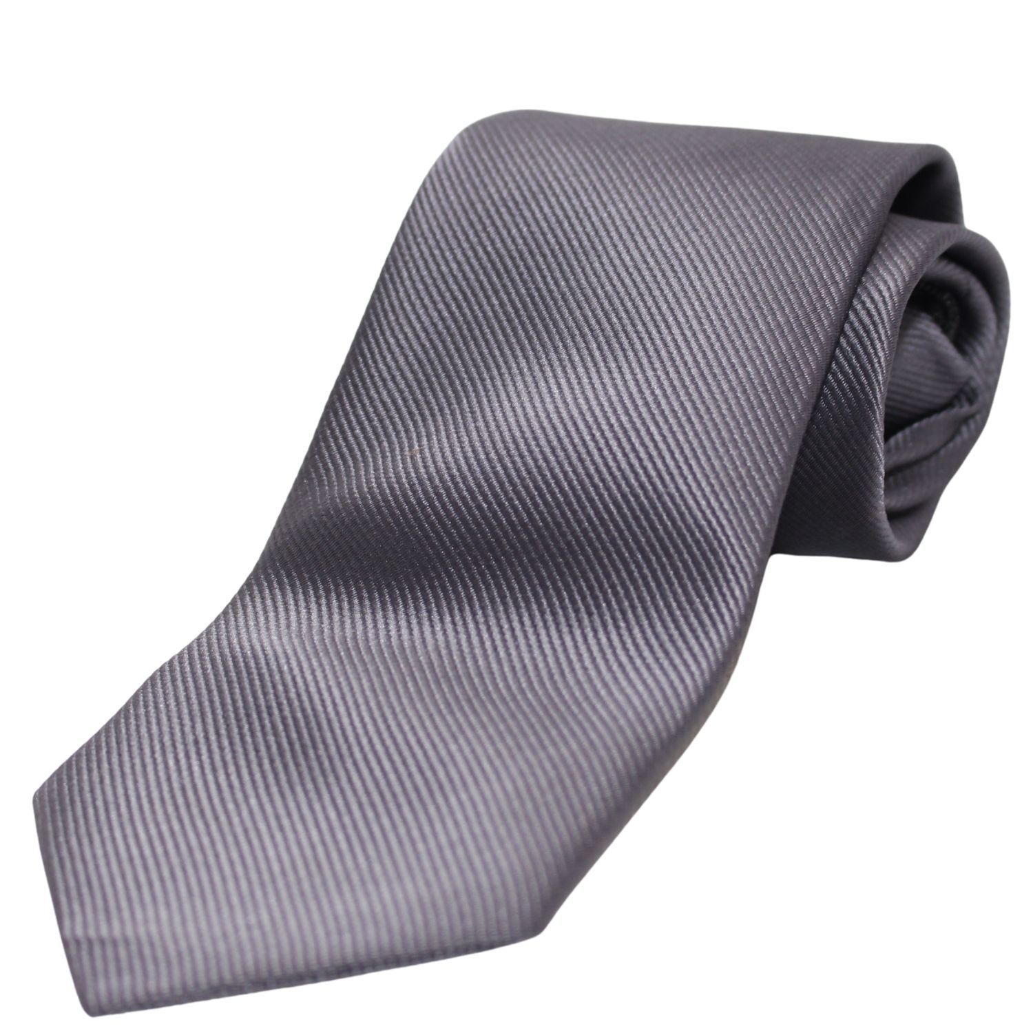 Dark Grey Ridged Adjustable Zipper Necktie