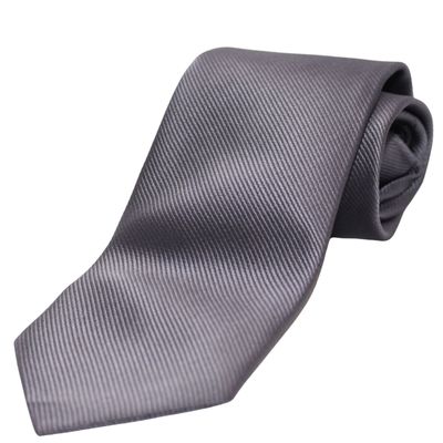 Dark Grey Ridged Adjustable Zipper Necktie