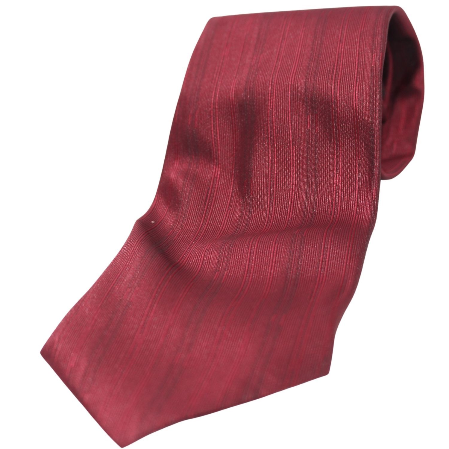 Dark Red Striped Adjustable Zipper Necktie