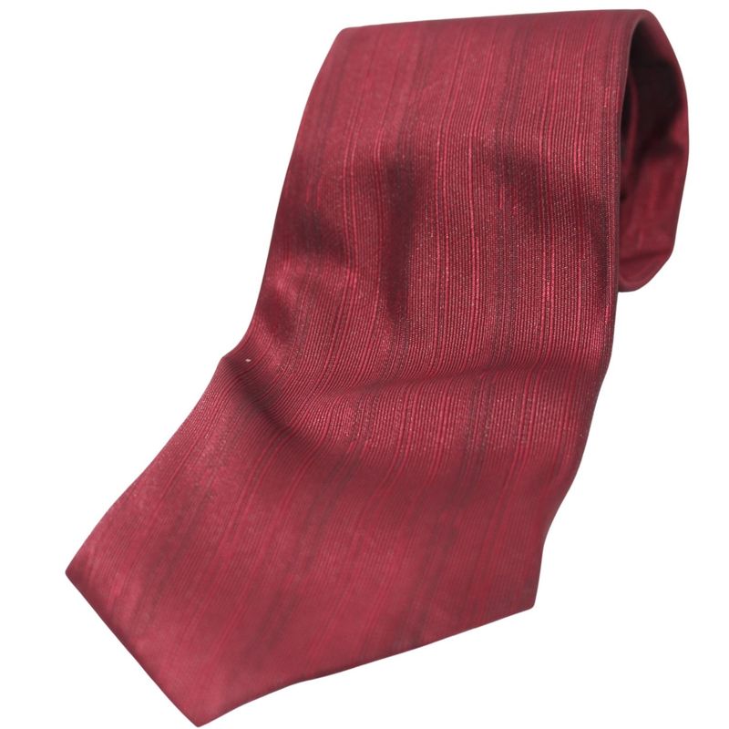 Dark Red Striped Adjustable Zipper Necktie