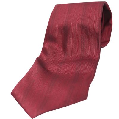 Dark Red Striped Adjustable Zipper Necktie