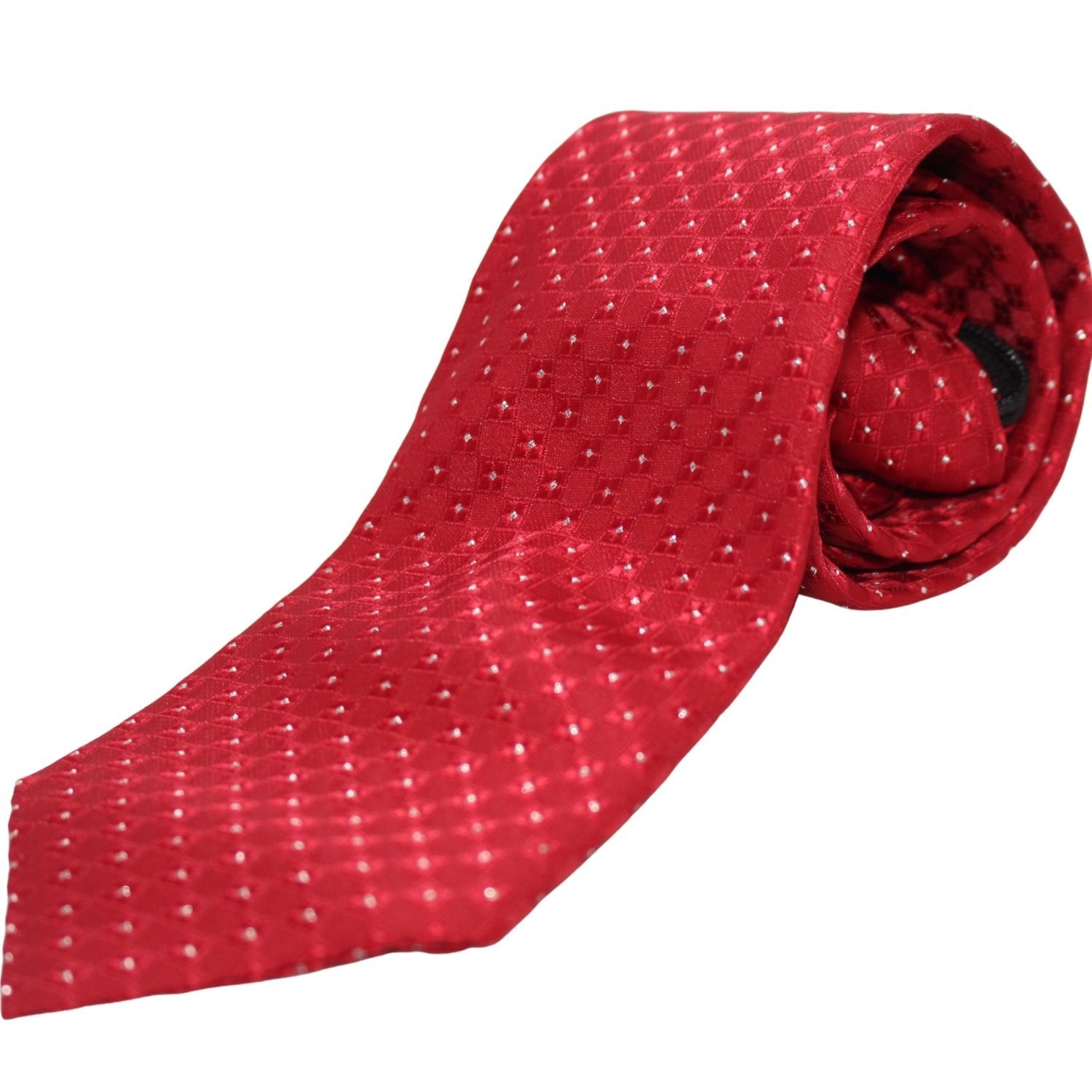 Red with Dots Adjustable Zipper Necktie