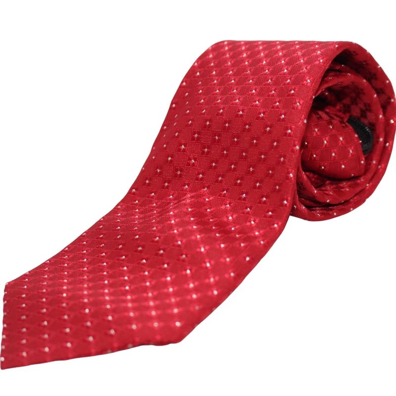 Red with Dots Adjustable Zipper Necktie