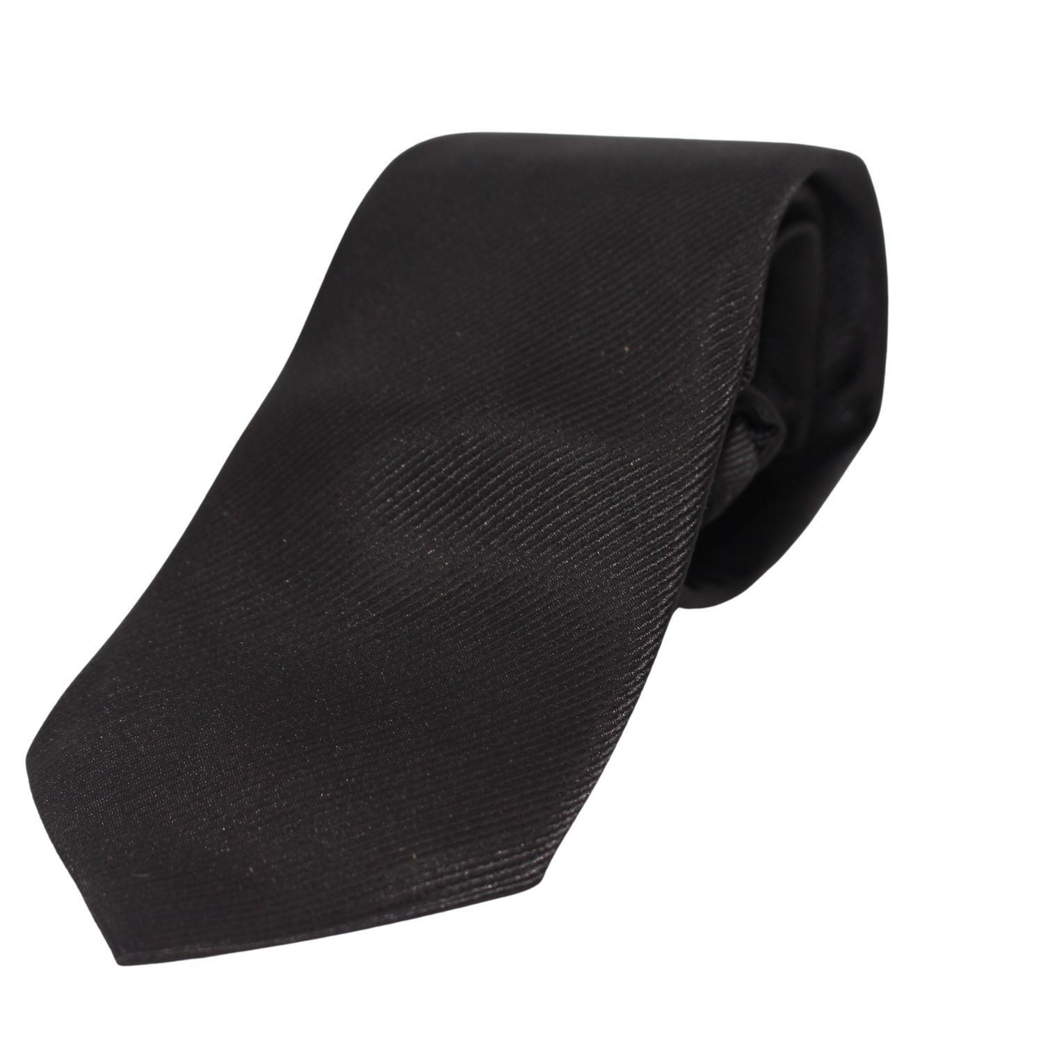 Black Grooved Adjustable Zipper Necktie