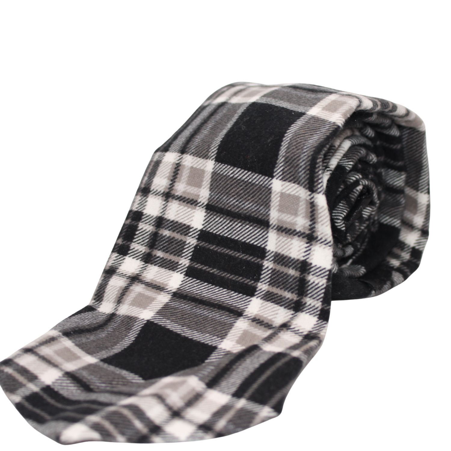 Black and White Plaid Handmade Necktie