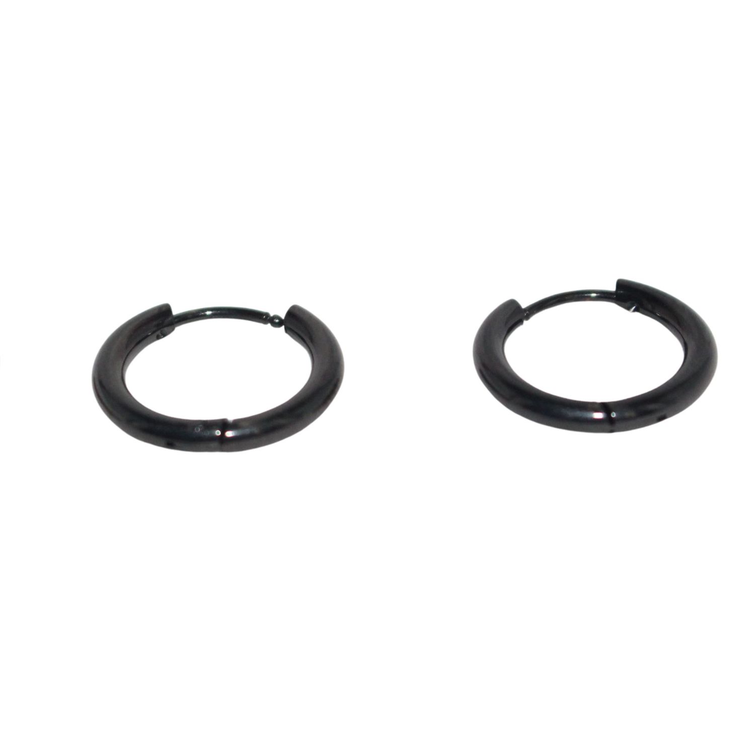 Small Black Ring Earrings